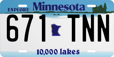 MN license plate 671TNN