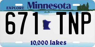 MN license plate 671TNP
