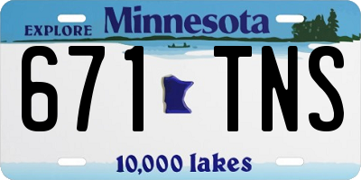 MN license plate 671TNS