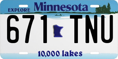 MN license plate 671TNU