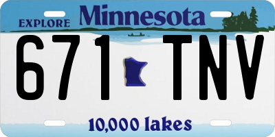 MN license plate 671TNV