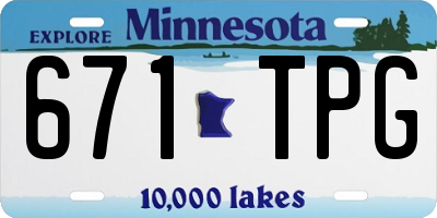 MN license plate 671TPG