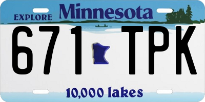 MN license plate 671TPK