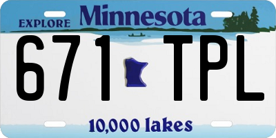 MN license plate 671TPL