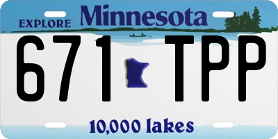 MN license plate 671TPP