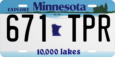MN license plate 671TPR