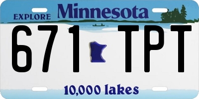 MN license plate 671TPT