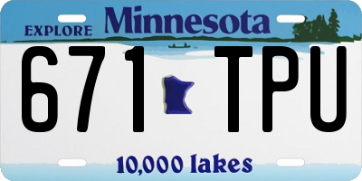 MN license plate 671TPU