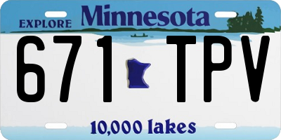 MN license plate 671TPV