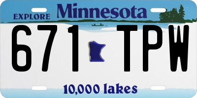MN license plate 671TPW