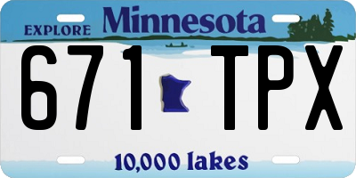 MN license plate 671TPX
