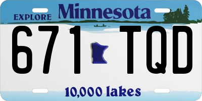 MN license plate 671TQD