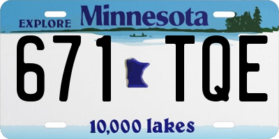 MN license plate 671TQE