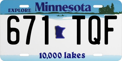 MN license plate 671TQF