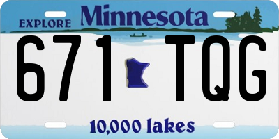 MN license plate 671TQG
