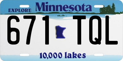 MN license plate 671TQL