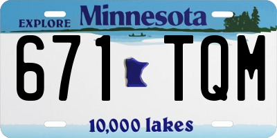 MN license plate 671TQM