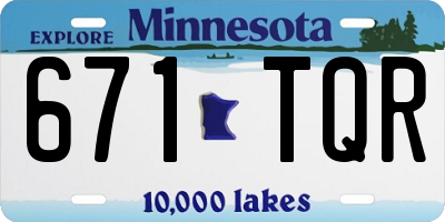MN license plate 671TQR