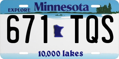 MN license plate 671TQS
