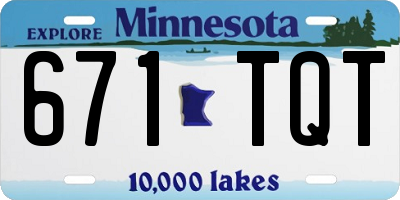 MN license plate 671TQT