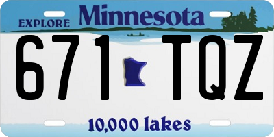 MN license plate 671TQZ