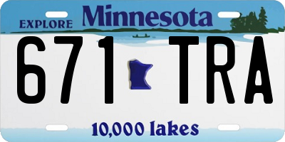 MN license plate 671TRA