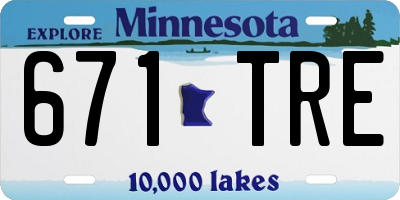 MN license plate 671TRE
