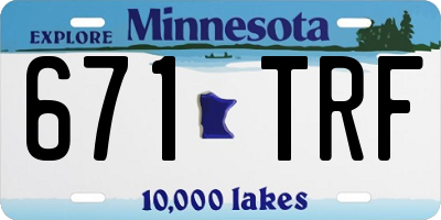MN license plate 671TRF