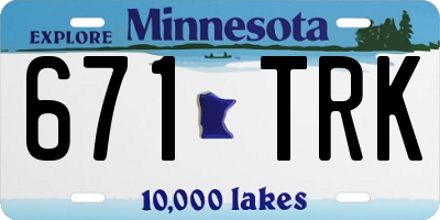 MN license plate 671TRK