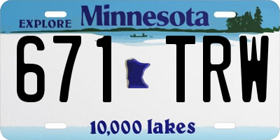 MN license plate 671TRW