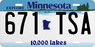 MN license plate 671TSA