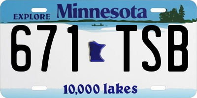 MN license plate 671TSB