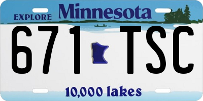 MN license plate 671TSC