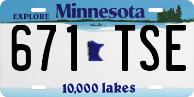 MN license plate 671TSE