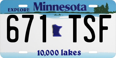 MN license plate 671TSF