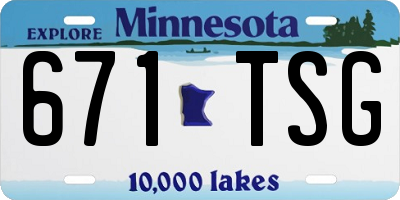 MN license plate 671TSG