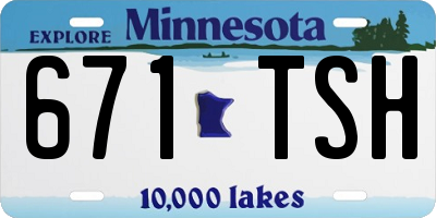 MN license plate 671TSH