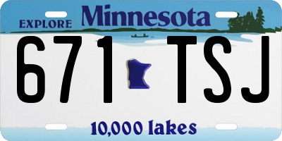 MN license plate 671TSJ