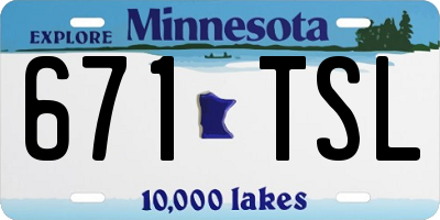 MN license plate 671TSL