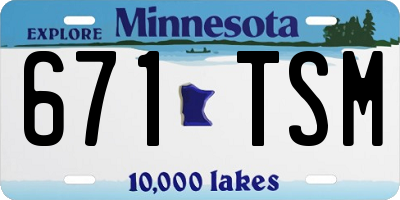 MN license plate 671TSM
