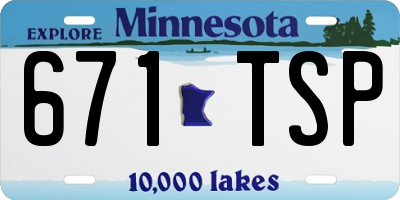 MN license plate 671TSP