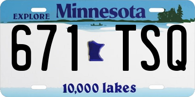 MN license plate 671TSQ
