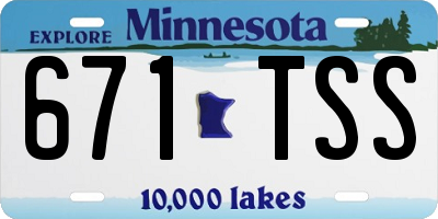 MN license plate 671TSS
