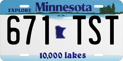 MN license plate 671TST