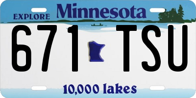MN license plate 671TSU
