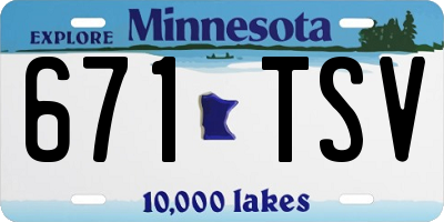 MN license plate 671TSV