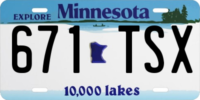 MN license plate 671TSX