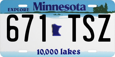 MN license plate 671TSZ