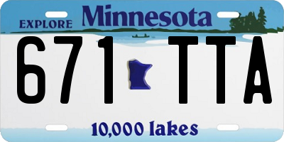 MN license plate 671TTA