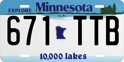 MN license plate 671TTB